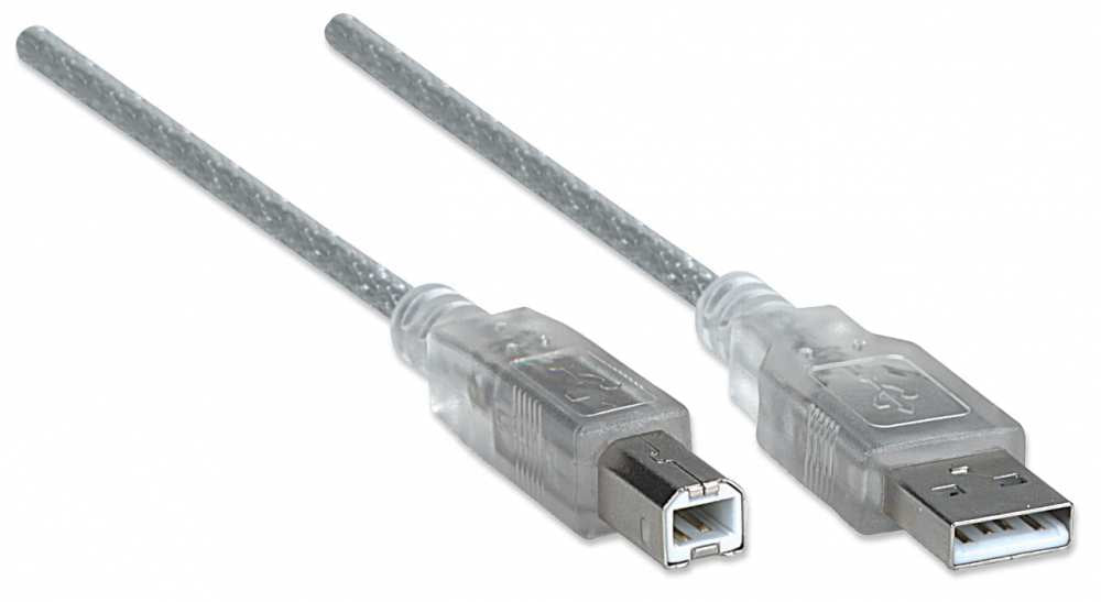 Manhattan 340465 cable USB 4.5 m USB A USB B 0.48 Gbit/s Transparente