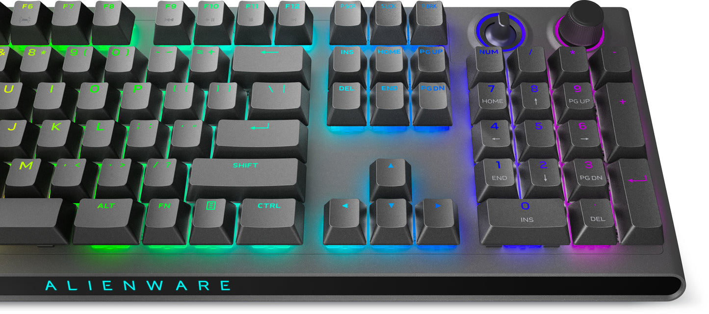 Alienware AW920K teclado Juego USB + RF Wireless + Bluetooth QWERTY Inglés de EE.UU. Gris