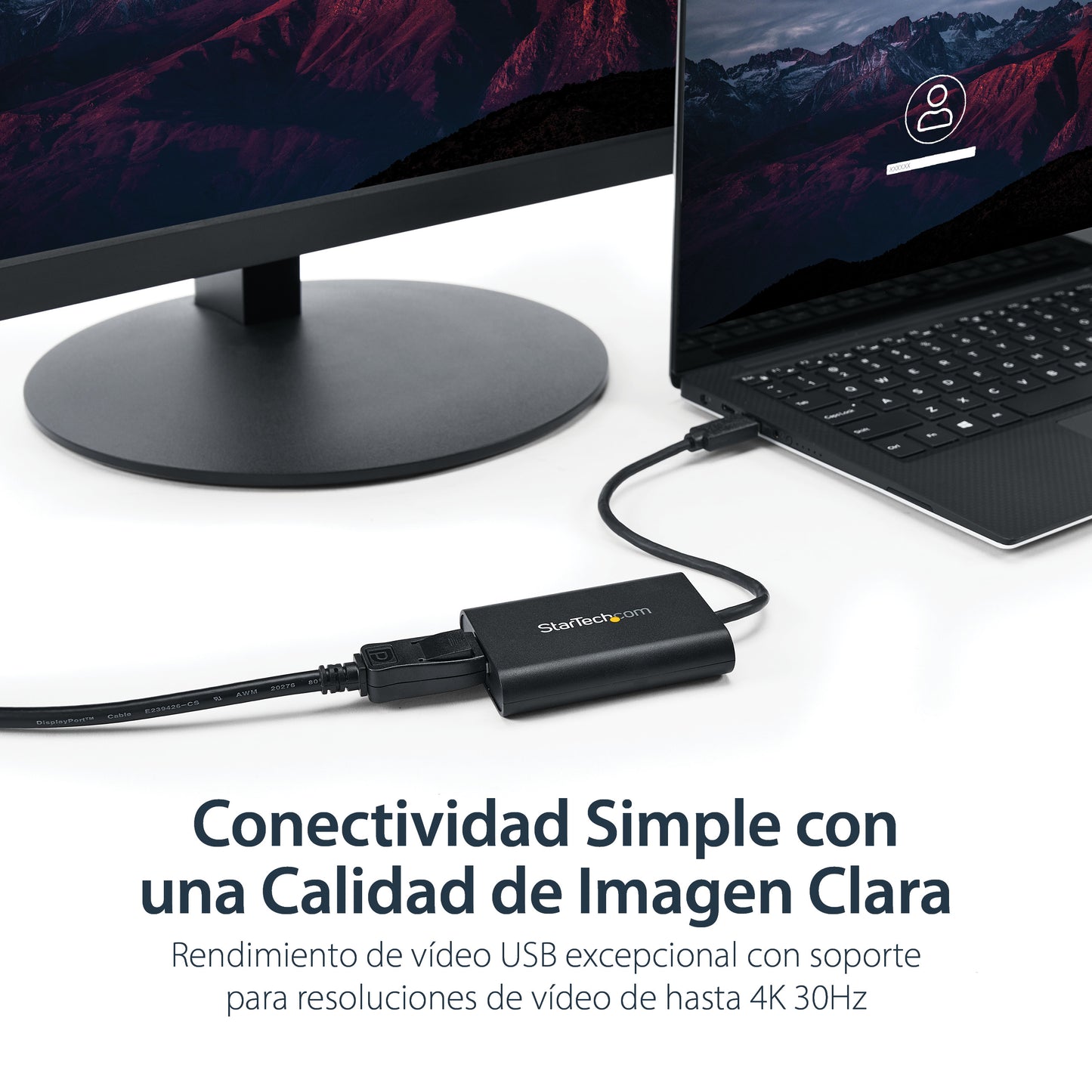 StarTech.com USB32DPES2 adaptador gráfico USB 3840 x 2160 Pixeles Negro
