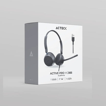 Auriculares Alambricos Acteck con Micrófono Active Pro HC565 Negro
