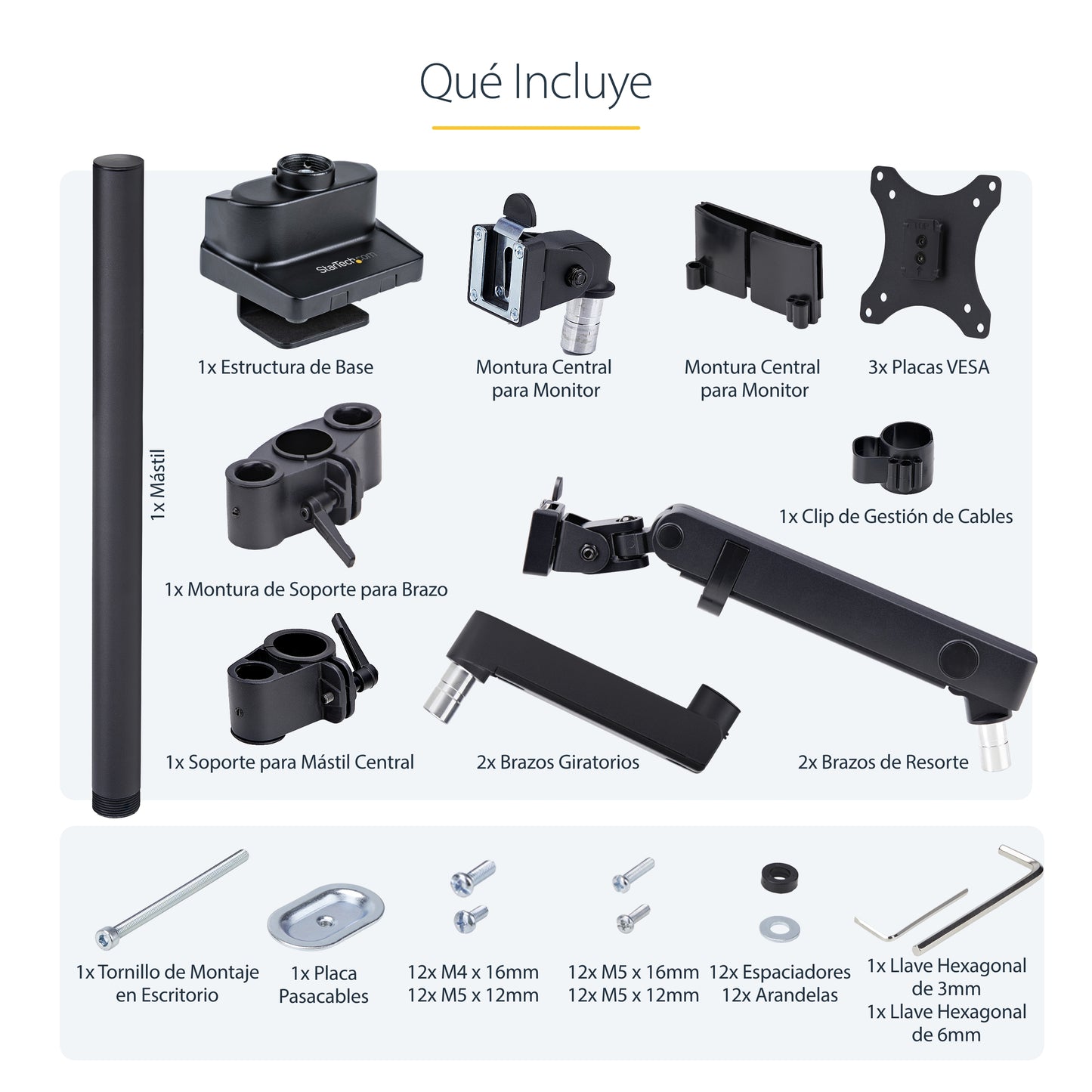 StarTech.com 3MP2AG-MONITOR-ARM soporte para pantalla plana 68.6 cm (27") Escritorio Negro
