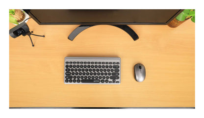 Teclado y Mouse Manhattan Optico Inalambrico Negro y Plata Mini Combo