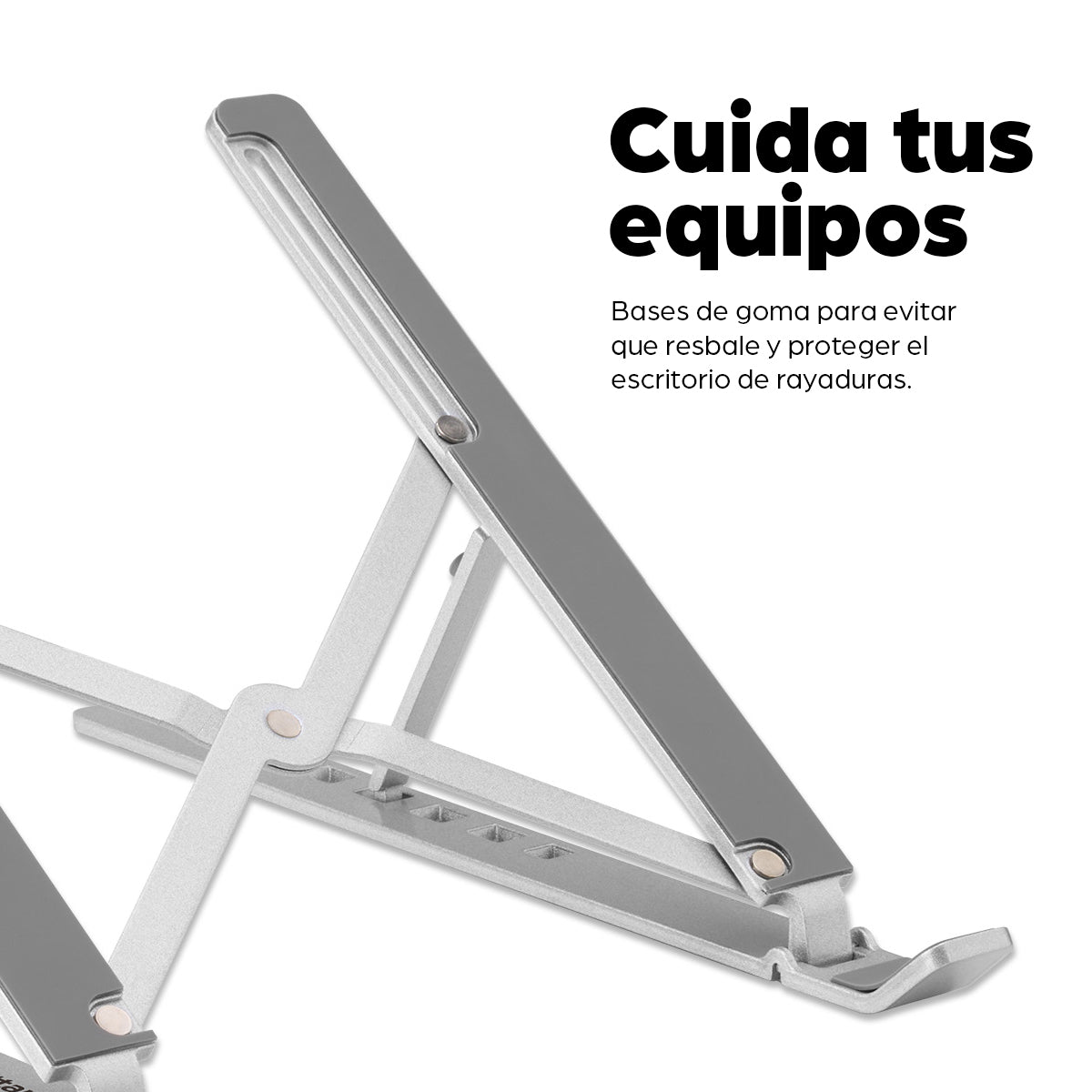 Soporte laptop Manhattan p/Escritorio de posiciones aluminio ECO