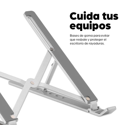 Soporte laptop Manhattan p/Escritorio de posiciones aluminio ECO