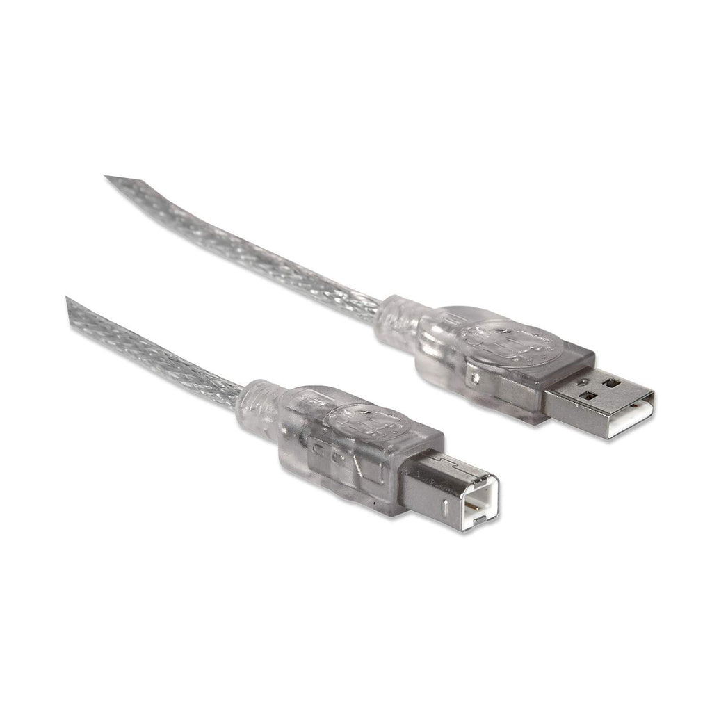Cable Manhattan USB B Alta Velocidad 2.0 A-B1.8m Color Plata