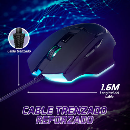 Vorago MO-504 ratón Juego Diestro USB tipo A Óptico 6400 DPI