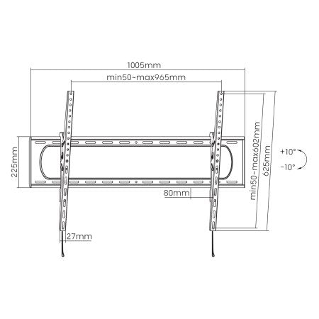 Manhattan 461931 soporte para TV 3.05 m (120") Negro