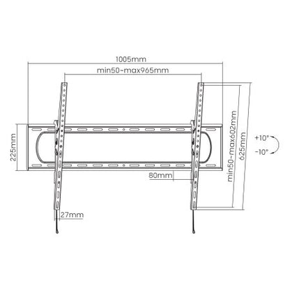 Manhattan 461931 soporte para TV 3.05 m (120") Negro