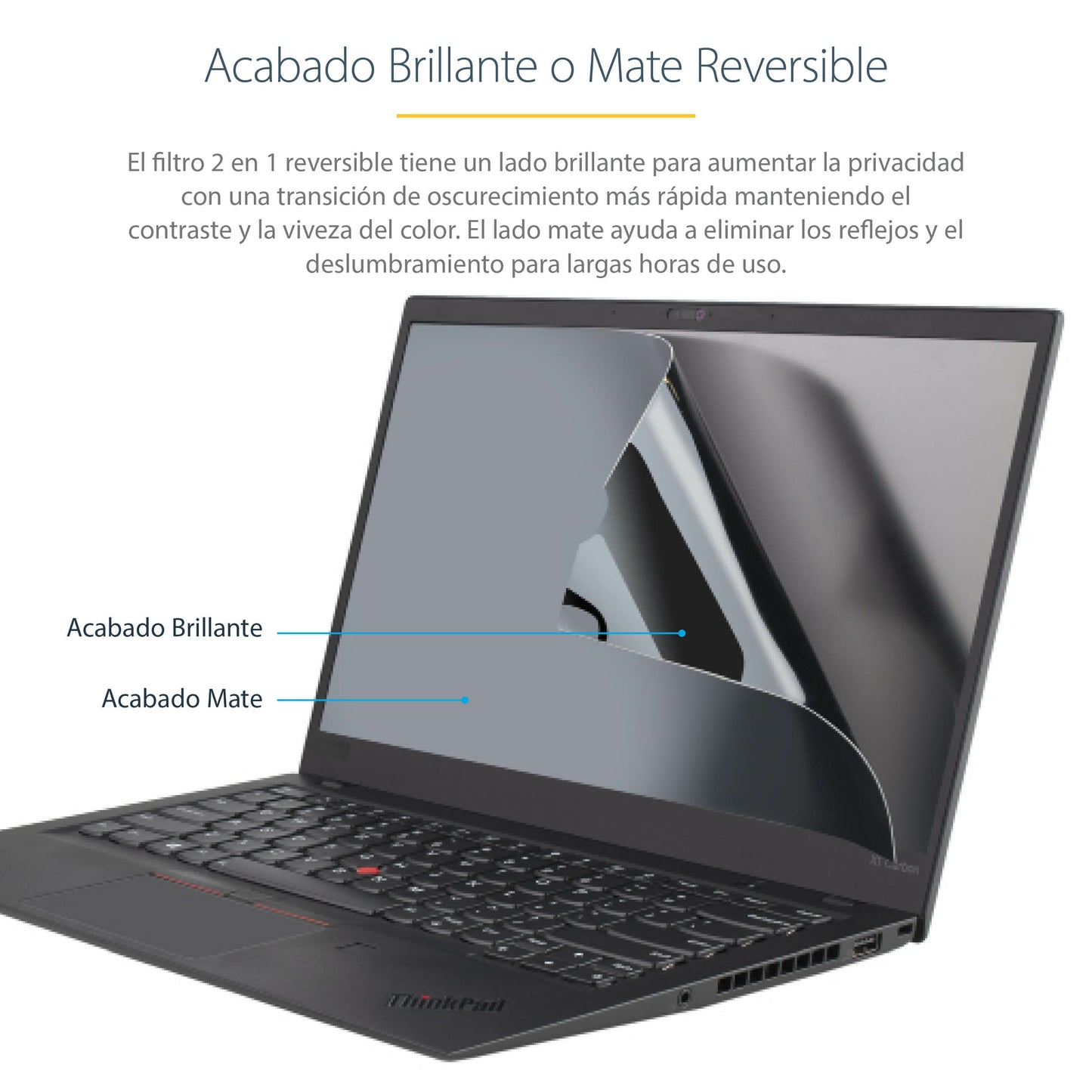 StarTech.com 156L-PRIVACY-SCREEN filtro para monitor 39.6 cm (15.6") Computadora portátil Filtro de privacidad para pantallas sin marco