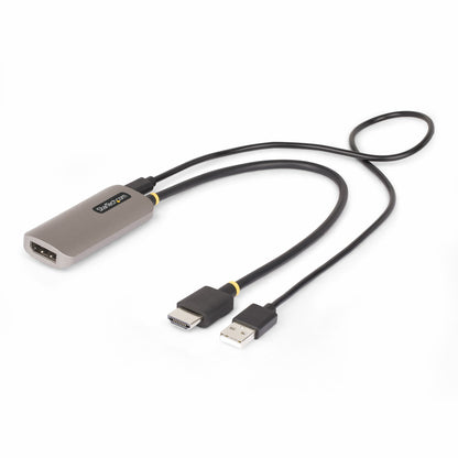 StarTech.com 148B-HDMI-DP-8K adaptador de cable de vídeo 0.3 m HDMI Tipo A (Estándar) DisplayPort Negro, Plata