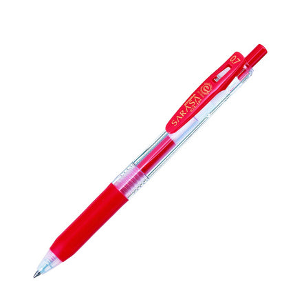 Boligrafo Zebra Sarasa Clip rollerball retractil punto mediano 0.7 tinta gel color rojo caja c/6
