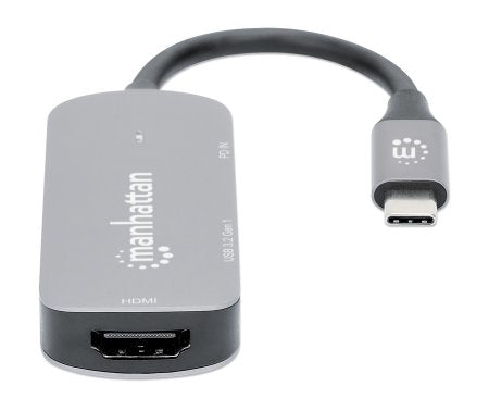 Manhattan 130707 base para laptop o replicador de puertos Alámbrico USB 3.2 Gen 1 (3.1 Gen 1) Type-C Aluminio