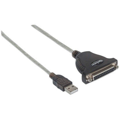 Manhattan 336581 cable paralelo Negro, Plata 1.8 m