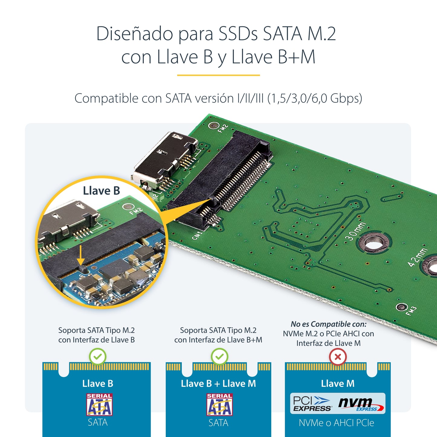 StarTech.com SM21BMU31C3 caja para disco duro externo Carcasa para SSD Negro, Plata
