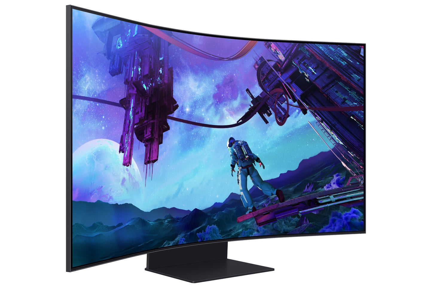 Monitor Samsung 55" Gaming Odyssey Ark 2th Gen 4K 3840x2160 165HZ VA Curvo 1000R 1MS HDR10 Bocinas Gaming HUB SMA