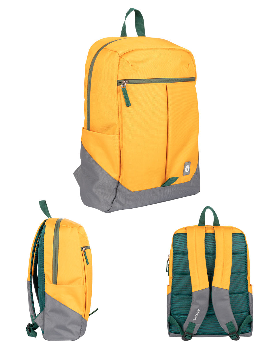 Mochila TechZone Rainbow Amarilla y Funcional con Diseño Vibrante Compartimientos Acolchados para Laptop y Tablet