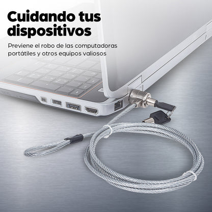 Candado Manhattan Seguridad Laptop 1.4m C/Llave
