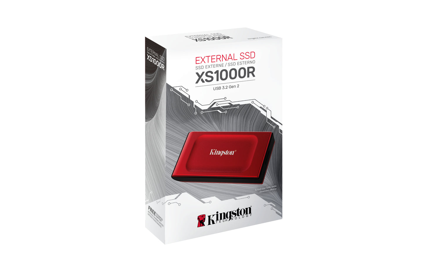 Unidad de Estado Solido SSD Kingston Externo XS1000 1TB USB Color Rojo