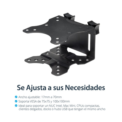 StarTech.com ACCSMNT soporte para CPU Soporte para CPU montado en soporte de monitor Negro