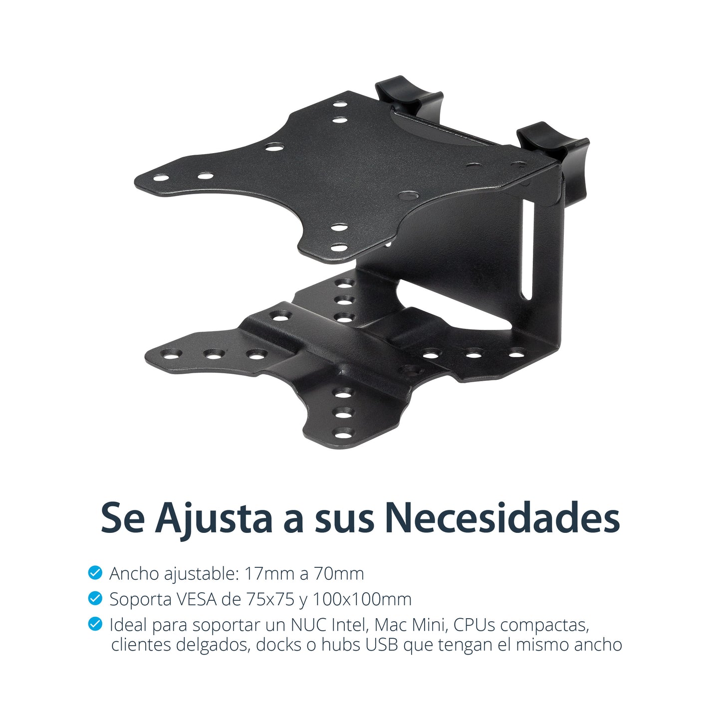 StarTech.com ACCSMNT soporte para CPU Soporte para CPU montado en soporte de monitor Negro