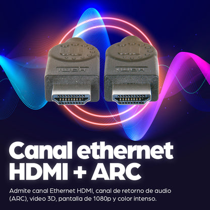 Cable Manhattan HDMI M-M Alta Velocidad con Canal Ethernet 10m Color Negro