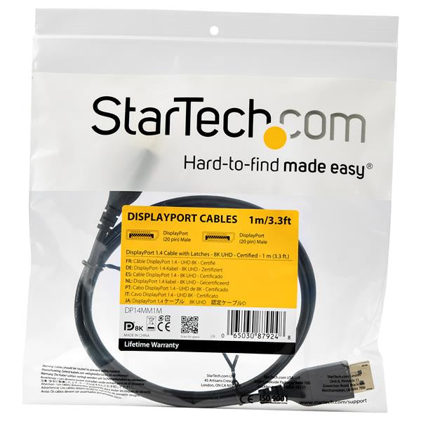 StarTech.com DP14MM1M cable DisplayPort Negro