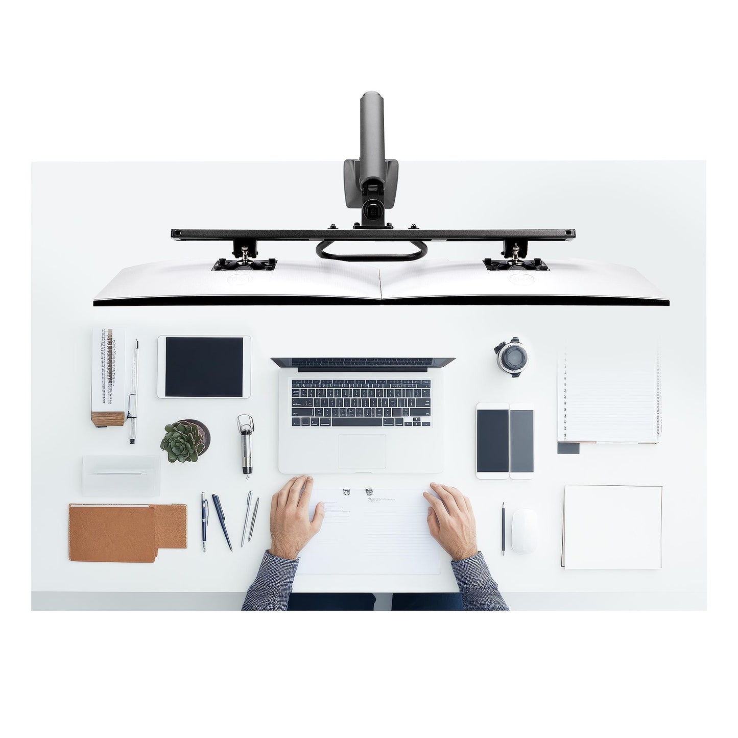StarTech.com H2M1AS2-MONITOR-ARM soporte para pantalla plana 68.6 cm (27") Escritorio Negro