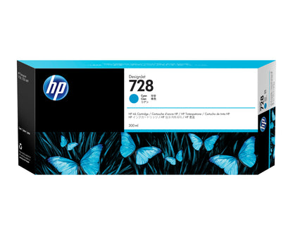 Tinta HP LF 728 DesignJet Cyan 300ML