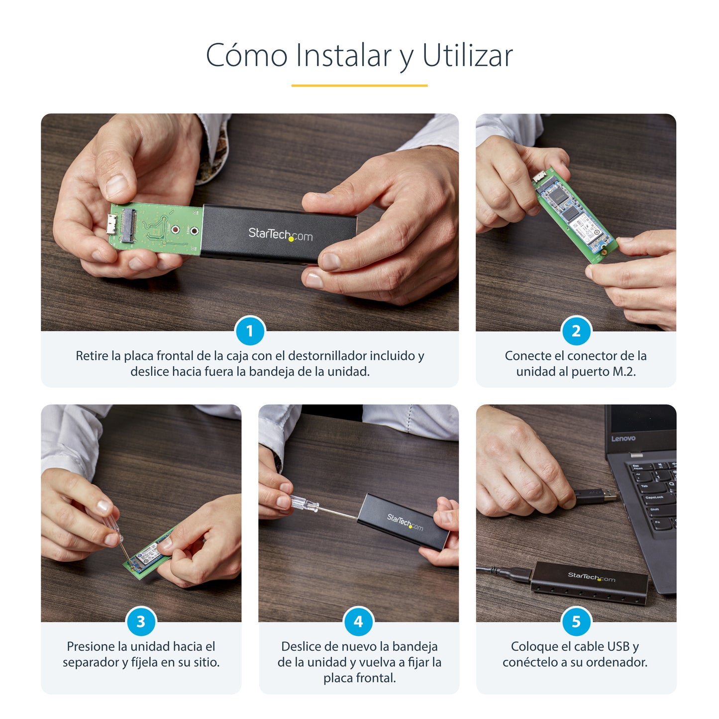 StarTech.com SM2NGFFMBU33 caja para disco duro externo Carcasa para SSD Negro