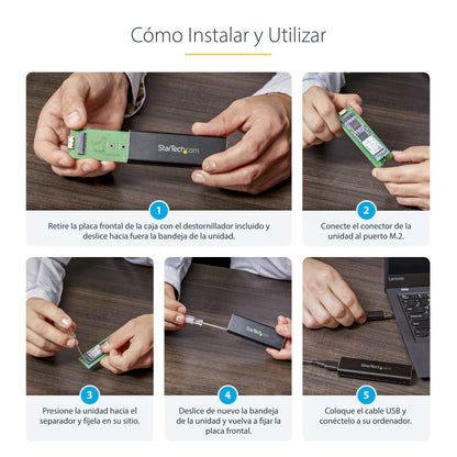StarTech.com SM2NGFFMBU33 caja para disco duro externo Carcasa para SSD Negro
