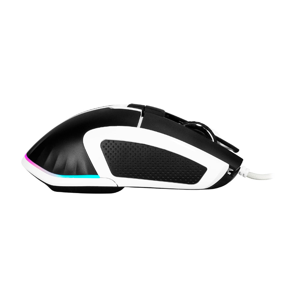 Mouse Game Factor MOG602 Click Láser Pixart 3370 19000 dpi 8 Botones Iluminación RGB Color Negro