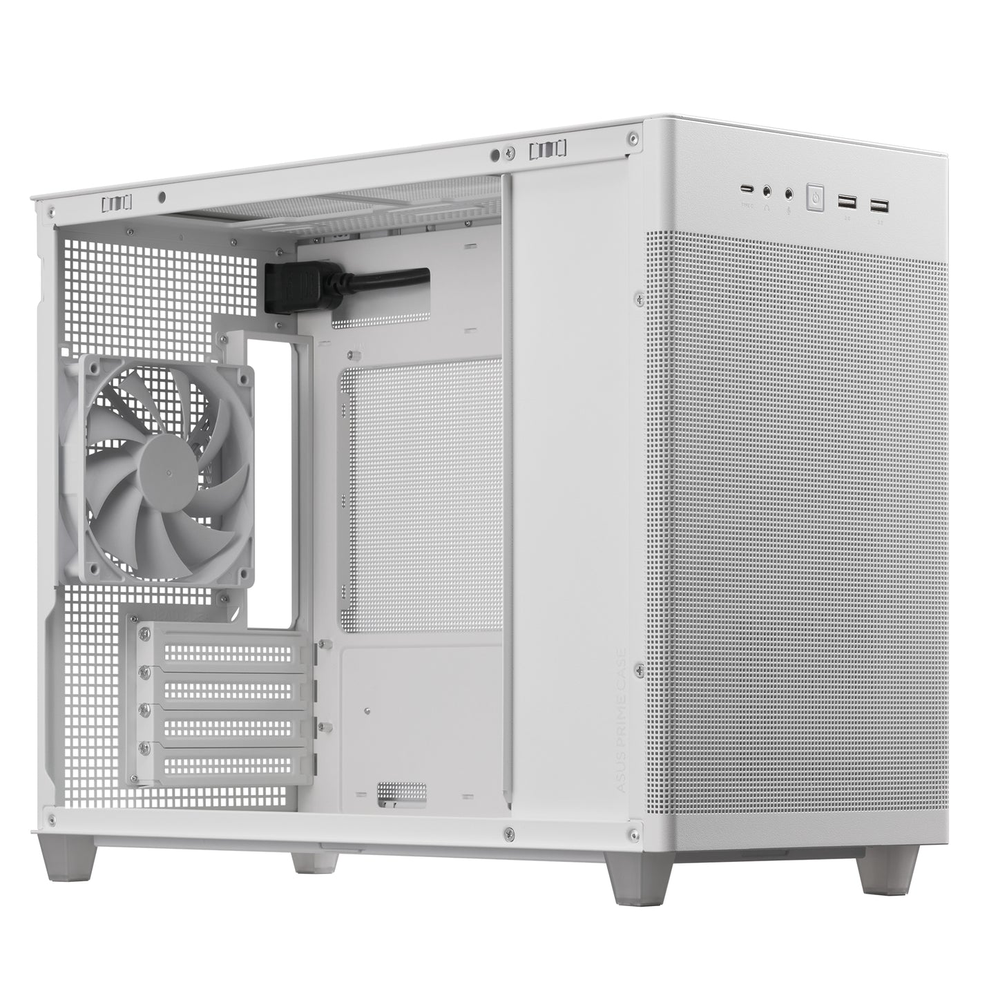 Gabinete Asus PRIME AP201 White Paneles de Malla Micro ATX Blanco