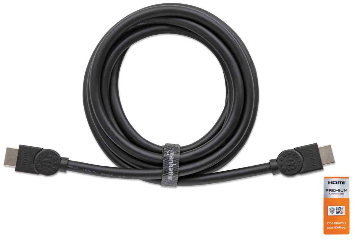 Cable Manhattan HDMI Alta Velocidad con Canal Ethernet Premium 1m Color Negro