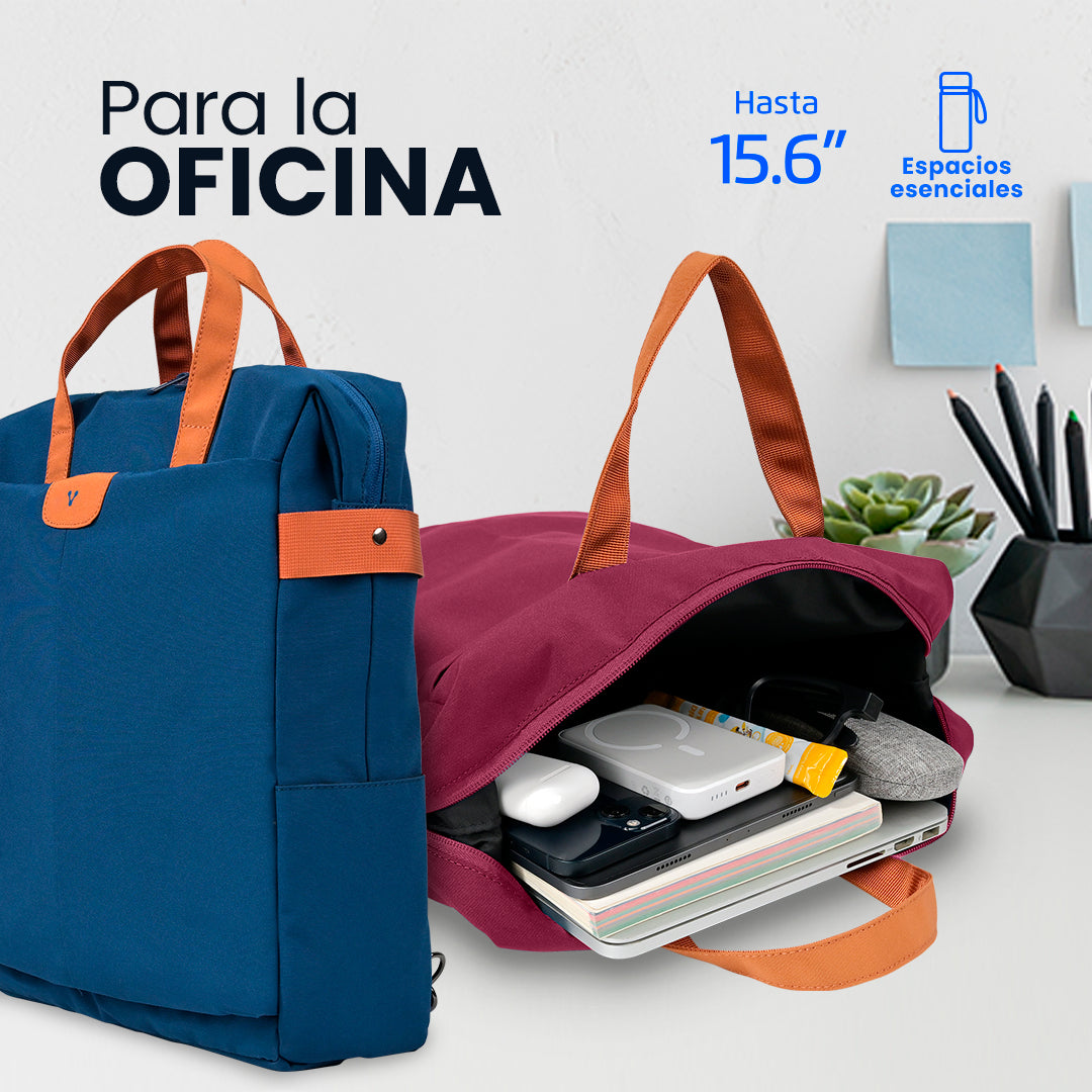 MOCHILA VORAGO BP-301 VINTAGE DOBLE USO LAPTOP 15.6 AZUL