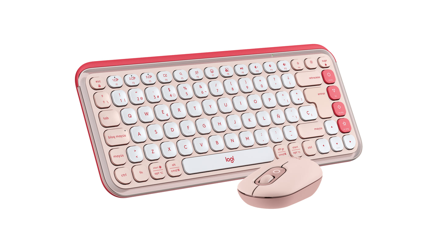 Logitech 920-013053 teclado Ratón incluido Universal Bluetooth QWERTY Español Rosa