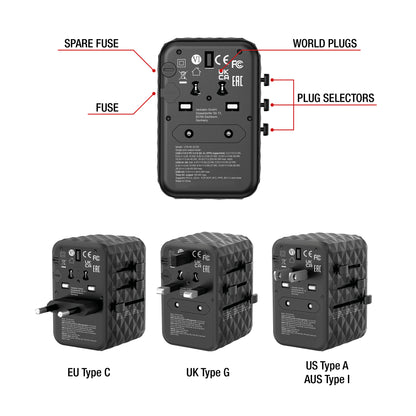Adaptador Verbatim Universal de viaje UTA-05 GaN III 65 W