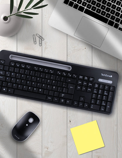 Mouse y Teclado Inalambricos Tasking Grey 800 1200 1600 DPI 4 Botones con Ranura para Smartphone