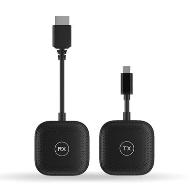 BRobotix Transmisor Inalámbrico, Entrada 1 x HDMI, Salida 1 x HDMI, hasta 10 Metros sistema de presentación inalámbrico HDMI / USB Type-C Mochila