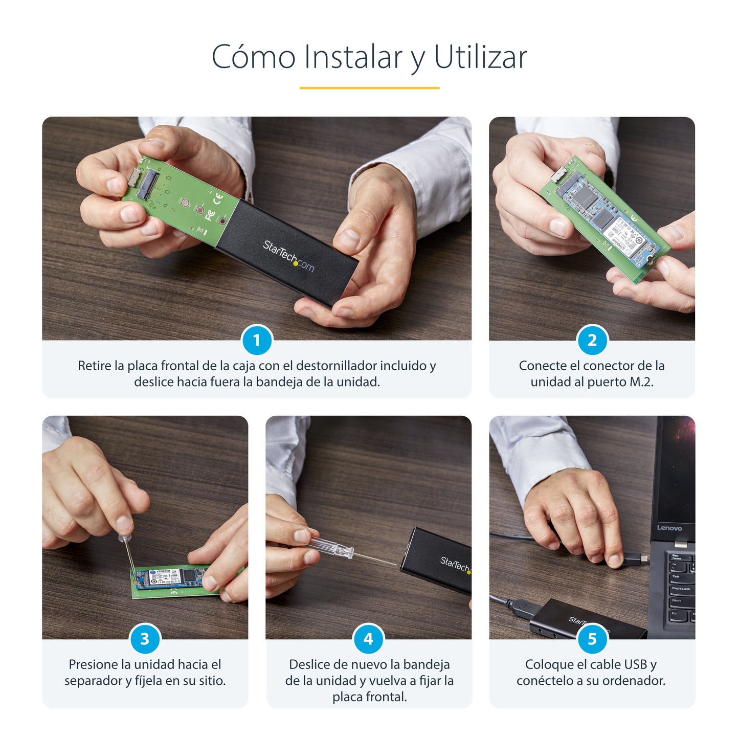 StarTech.com SM21BMU31C3 caja para disco duro externo Carcasa para SSD Negro, Plata
