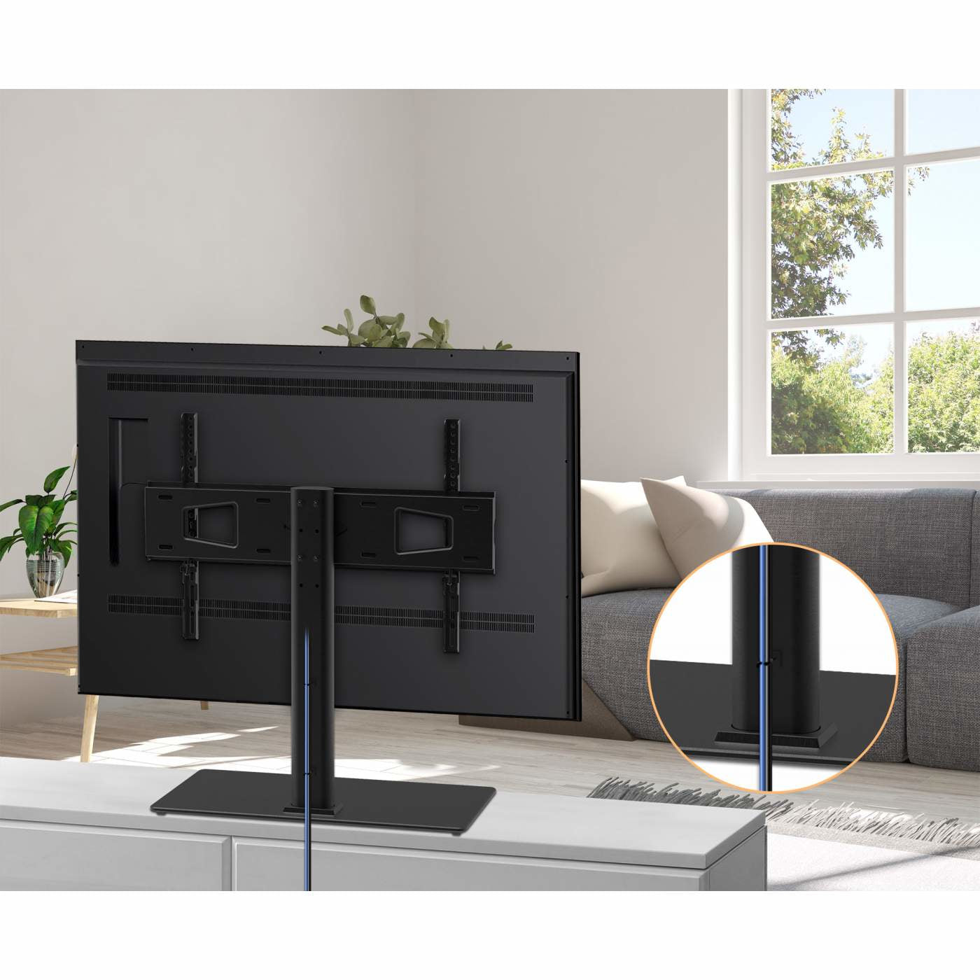 Soporte Manhattan Montaje para TV 32" a 65" Altura Ajustable Color Negro