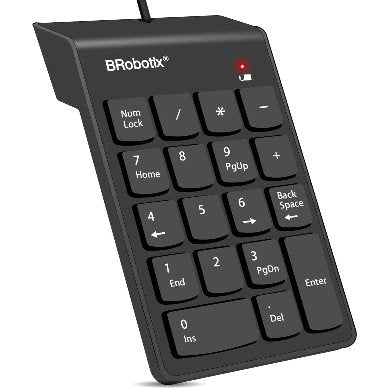 BRobotix 963234 teclado numérico Computadora portátil USB Negro