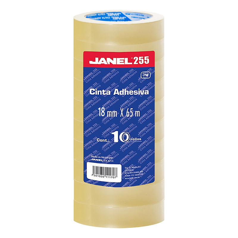 Cinta Adhesiva Janel Económica 255 Transparente 0.018x65m