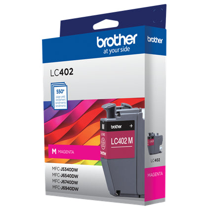 Tinta Brother LC402M Alto Rendimiento Hasta 550 Páginas Color Magenta