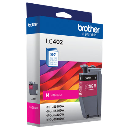 Tinta Brother LC402M Alto Rendimiento Hasta 550 Páginas Color Magenta