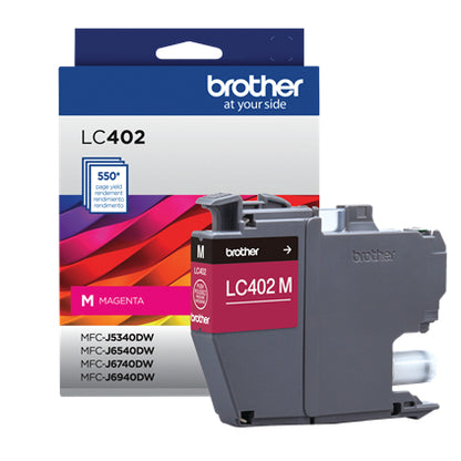 Tinta Brother LC402M Alto Rendimiento Hasta 550 Páginas Color Magenta
