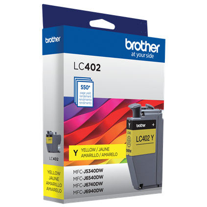 Tinta Brother LC402Y Alto Rendimiento Hasta 550 Páginas Color Amarillo
