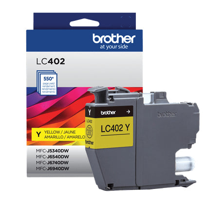 Tinta Brother LC402Y Alto Rendimiento Hasta 550 Páginas Color Amarillo