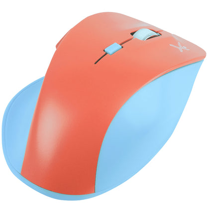 Mouse Inalámbrico Perfect Choice Thumb Ergonómico Clic Silencioso Ajustable 800-1600dpi Color Azul-Coral