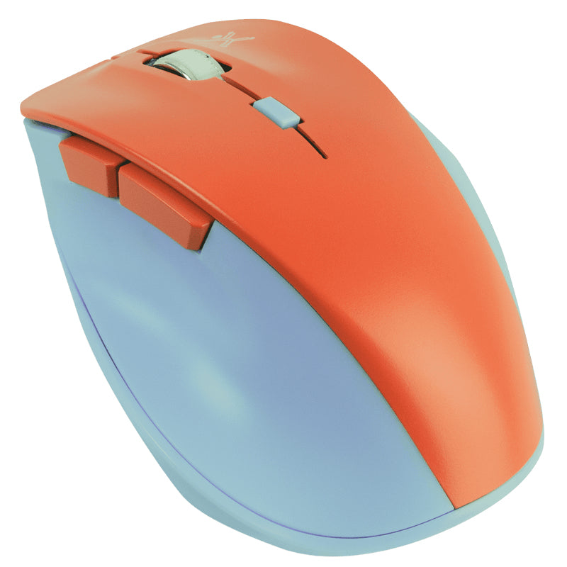 Mouse Inalámbrico Perfect Choice Thumb Ergonómico Clic Silencioso Ajustable 800-1600dpi Color Azul-Coral