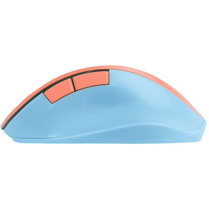 Mouse Inalámbrico Perfect Choice Thumb Ergonómico Clic Silencioso Ajustable 800-1600dpi Color Azul-Coral